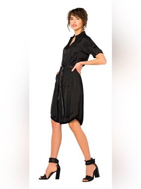 NWT BEATE HEYMANN SATIN DRESS BLACK